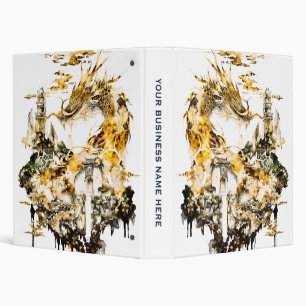 Majestic Asian Mythology Dragon Temple Fantasy 3 Ring Binder