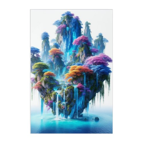 Majestic Avatar Isles Vibrant Blue and Purple Acrylic Print