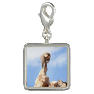 Majestic Baboon on Mountain Peak Charm