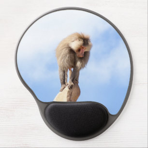 Majestic Baboon on Mountain Peak Gel Mouse Pad
