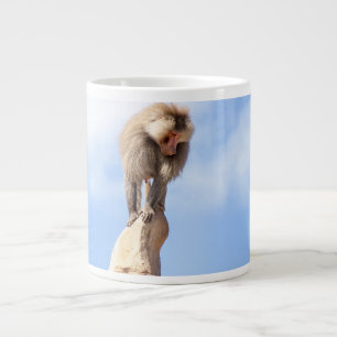 Majestic Baboon on Mountain Peak Giant Coffee Mug