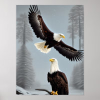 Majestic Bald Eagle Art Poster