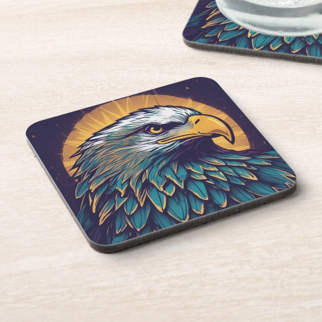Majestic Bald Eagle Beverage Coaster (Left Side)