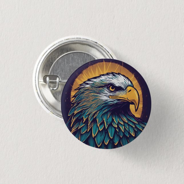 Majestic Bald Eagle Button (Front & Back)