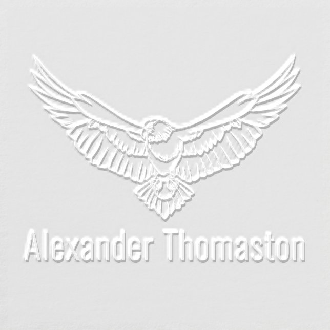 Majestic Bald Eagle in Flight Line Art Name Embosser (Design)
