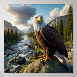 Majestic Bald Eagle in Untamed Wilderness Poster