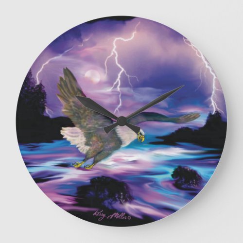 Majestic Bald Eagle Large Clock