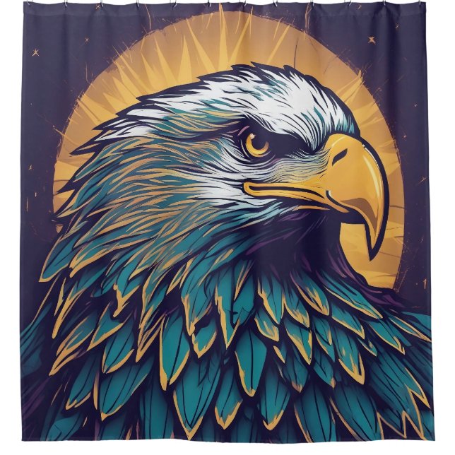 Majestic Bald Eagle Shower Curtain (Front)