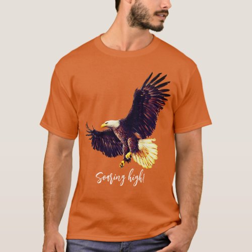 Majestic Bald Eagle  Soaring High  Basic Dark T_Shirt