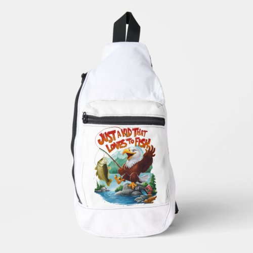 Majestic Bald Eagle With Fresh Fish on Rocky Perch Sling Bag