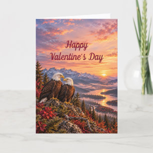 Majestic Bald Eagles Valentine Mountain Love Holiday Card