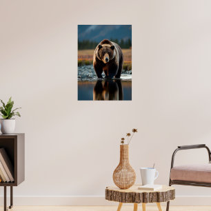 Majestic Bear by the River Poster