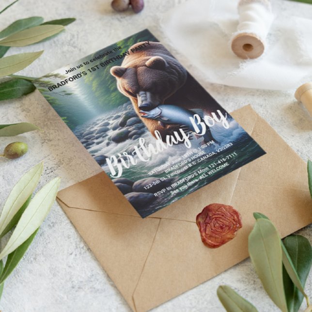 Majestic Bear Catch Birthday Invite (Creator Uploaded)