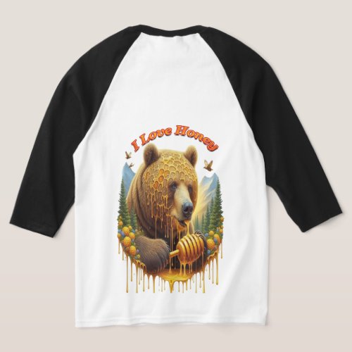 Majestic bear engaging in delightful honey T_Shirt
