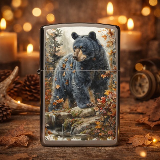 Majestic Bear in Fall Forest Zippo Lighter (Creator Uploaded)
