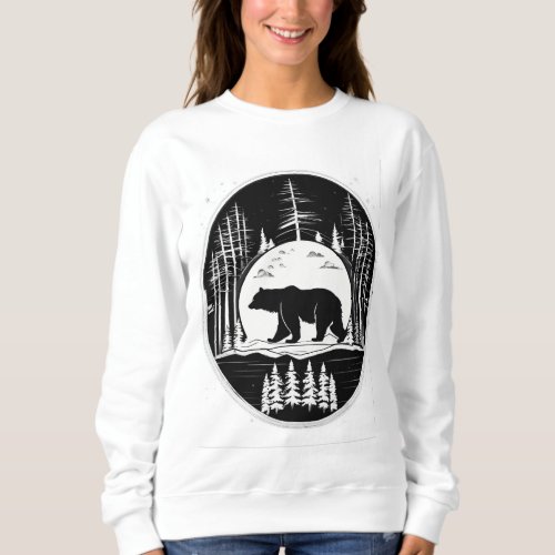 Majestic Bear Print T_Shirt _ Embrace the Wild Sweatshirt