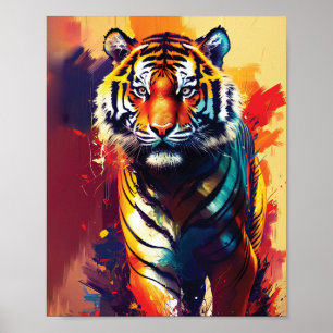 Majestic Beauty - Colorful Tiger Abstract Art Poster
