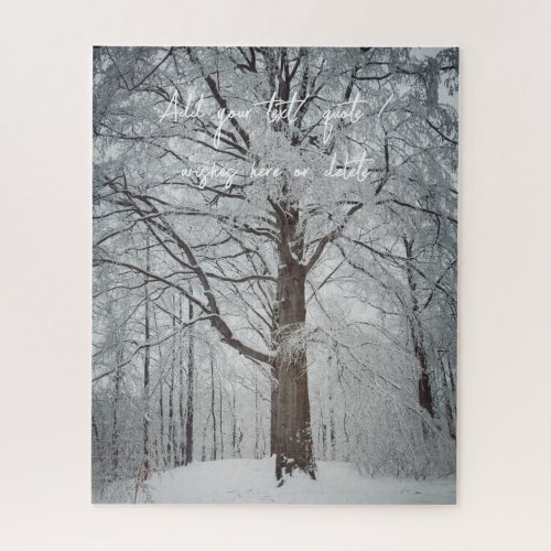 Majestic beech tree in the winter forest jigsaw puzzle