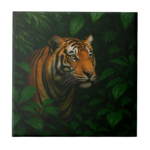 Majestic Bengal Tiger Jungle Portrait Wildlife Ceramic Tile