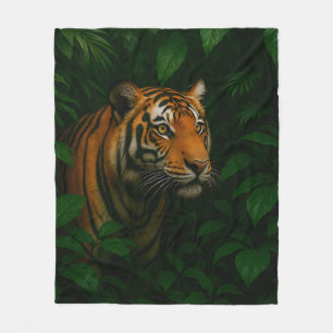 Majestic Bengal Tiger Jungle Portrait Wildlife Fleece Blanket