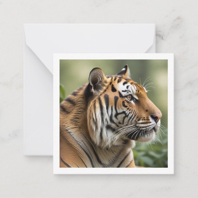 Majestic Big Cat Wildlife Picture Tiger Note Card (Front)