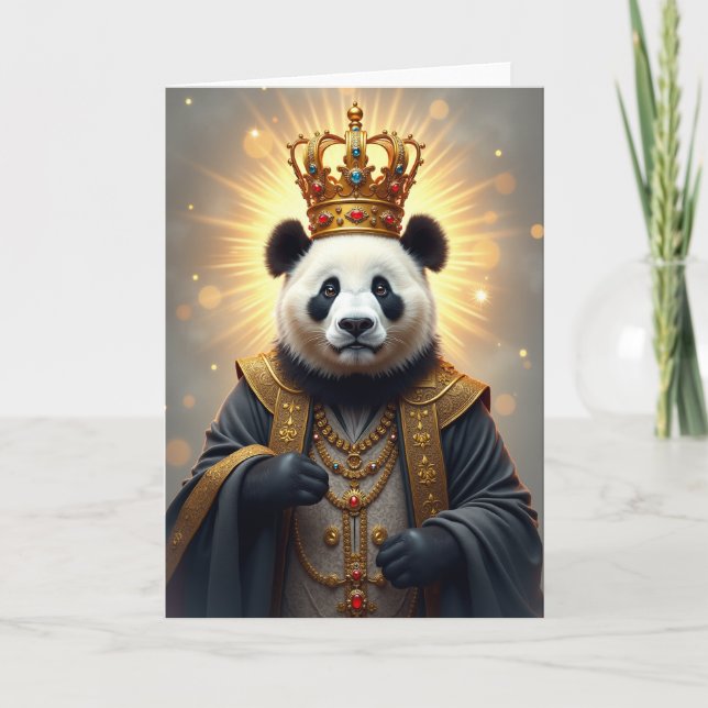 Majestic Birthday Bear Crown Card (Front)