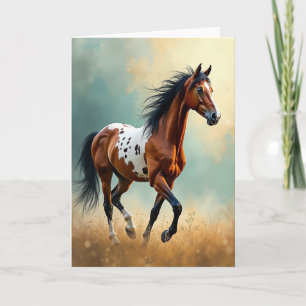 Majestic Birthday Running Steed Card