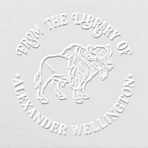 Majestic Bison Buffalo #6 Library Book Name Embosser