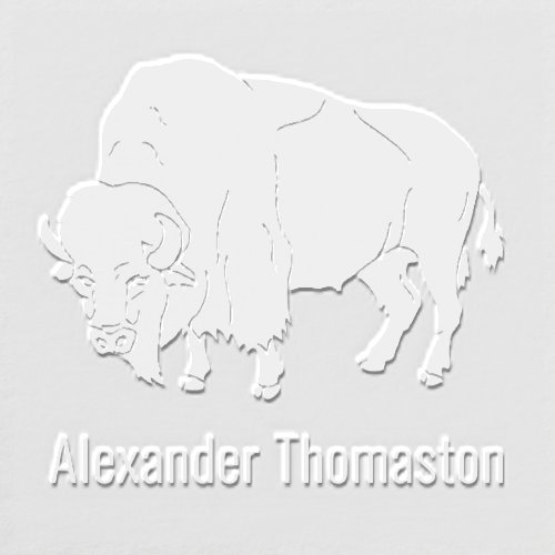 Majestic Bison Buffalo Silhouette 2 Name Embosser