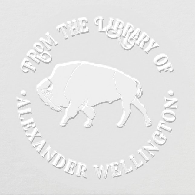 Majestic Bison Buffalo Silhouette #3 Library Book Embosser (Design)