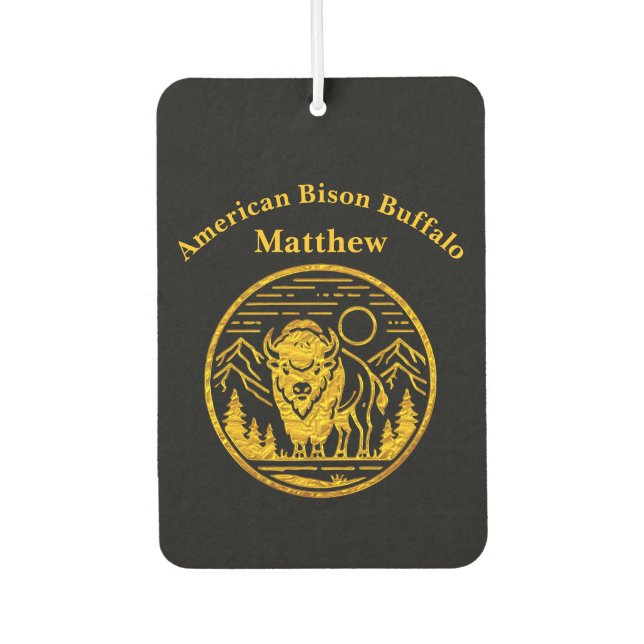 Majestic Bison in Mountain Landscape Air Freshener (Front)