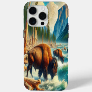 Majestic Bison Migration iPhone 15 Pro Max Case