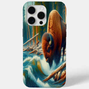 Majestic Bison Wading iPhone 15 Pro Max Case
