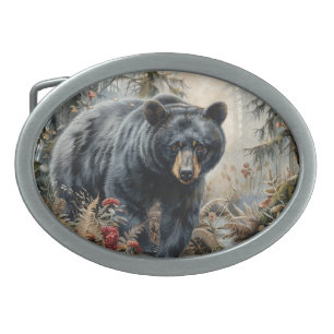 Majestic black bear  belt buckle