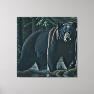 Majestic Black Bear Of The North Woods Canvas Print