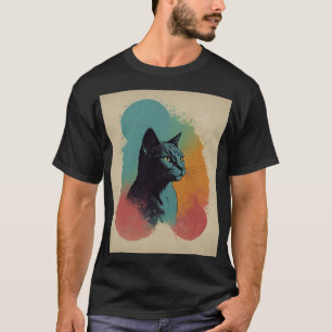 Majestic Black Cat Vibrant Artistic Design.t-shirt T-Shirt