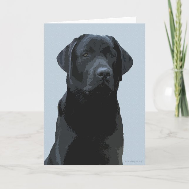Majestic - Black Dog Art - Black Labrador Card (Front)