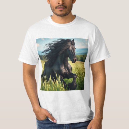 Majestic Black Horse T_Shirt