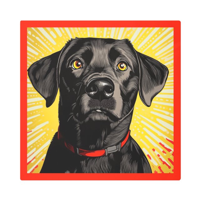 Majestic Black Labrador Metal Print (Front)
