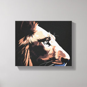 Majestic Black Lion High-Quality Dark Aesthetic Canvas Print