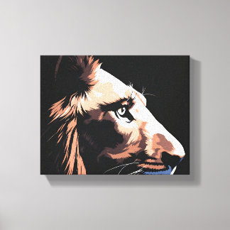 Majestic Black Lion | High-Quality Dark Aesthetic  Canvas Print