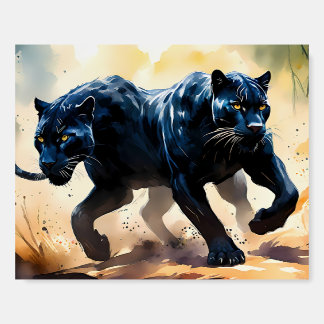 Majestic Black Panther – Striking Dramatic Foam Board
