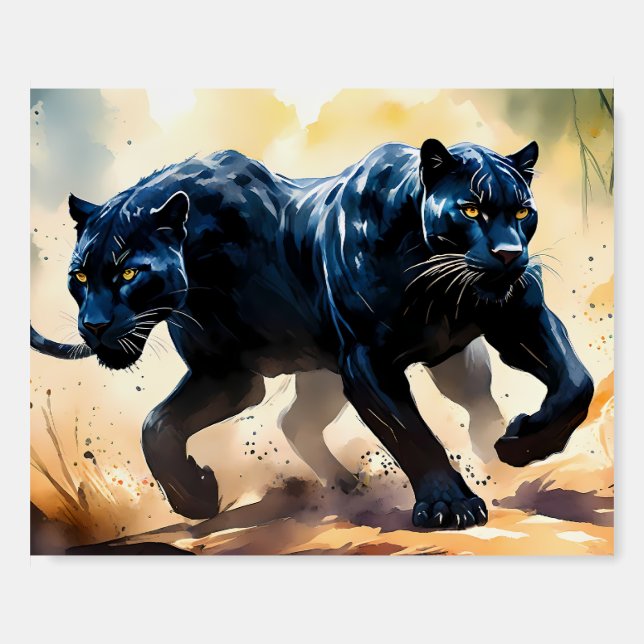 Majestic Black Panther – Striking Dramatic Foam Board (Front)