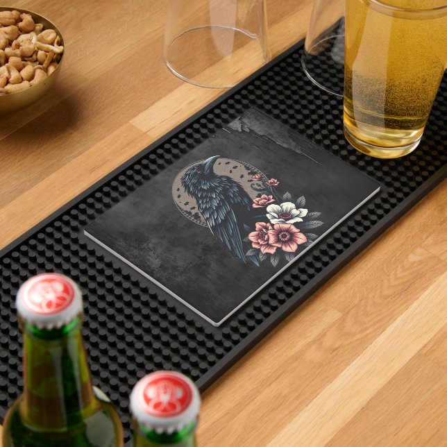Majestic black raven  bar mat  (Insitu (Bar 2))