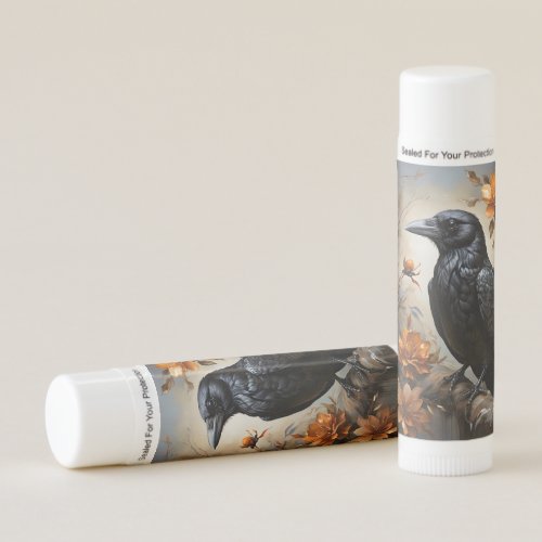 Majestic Black Raven Portrait Trees Moon Blank Lip Balm