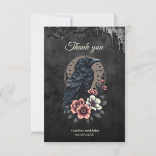Majestic black raven  thank you card