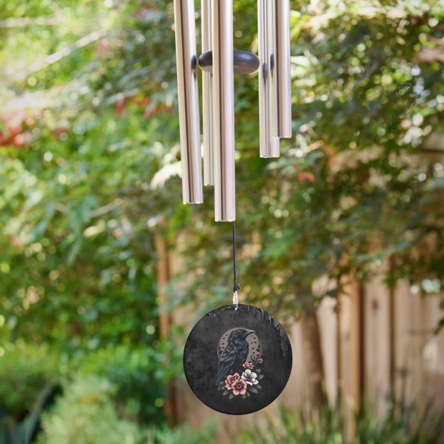 Majestic black raven  wind chime  (Backyard)
