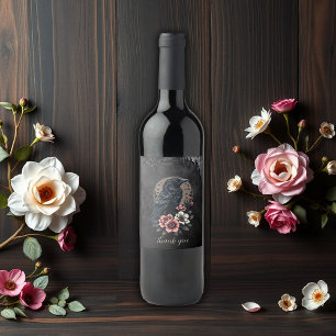 Majestic black raven wine label