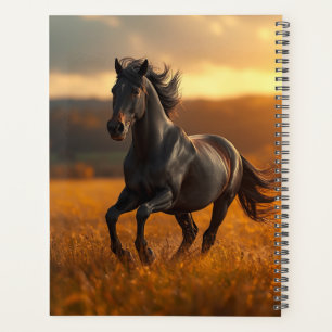 Majestic Black Stallion Autumn Landscape Jigsaw Pu Planner