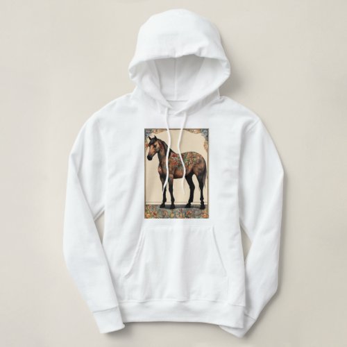 Majestic Blooms Floral Horse Harmony Hoodie